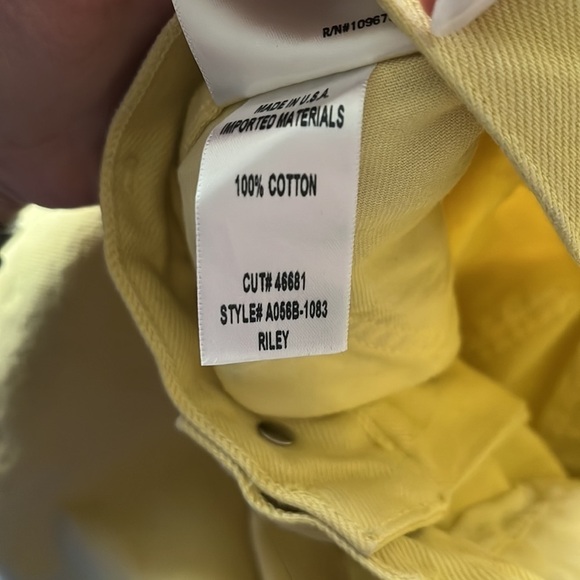 Agolde Riley High-Rise Cropped Yellow Denim Pants Size 27 - Picture 12 of 13